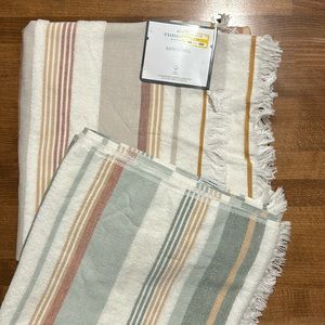 Set of 2 Striped Bath Towels